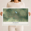 Map of Blossom, Texas, 12 x 18 inch unframed archival matte print