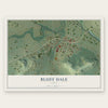 Bluff Dale, Texas map print, the full design