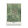 Map of Bowie, Texas, 12 x 18 inch unframed archival matte print