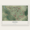 Brooks, Texas map print, the full design