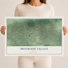 Map of Brookside Village, Texas, 12 x 18 inch unframed archival matte print