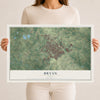 Map of Bryan, Texas, 12 x 18 inch unframed archival matte print