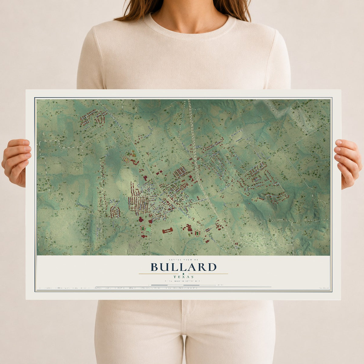 Map of Bullard, Texas, 12 x 18 inch unframed archival matte print