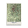 Map of Burleson, Texas, 12 x 18 inch unframed archival matte print