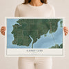 Map of Caney City, Texas, 12 x 18 inch unframed archival matte print