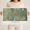 Map of Clarksville, Texas, 12 x 18 inch unframed archival matte print