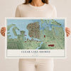Map of Clear Lake Shores, Texas, 12 x 18 inch unframed archival matte print