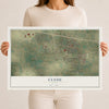 Map of Clyde, Texas, 12 x 18 inch unframed archival matte print