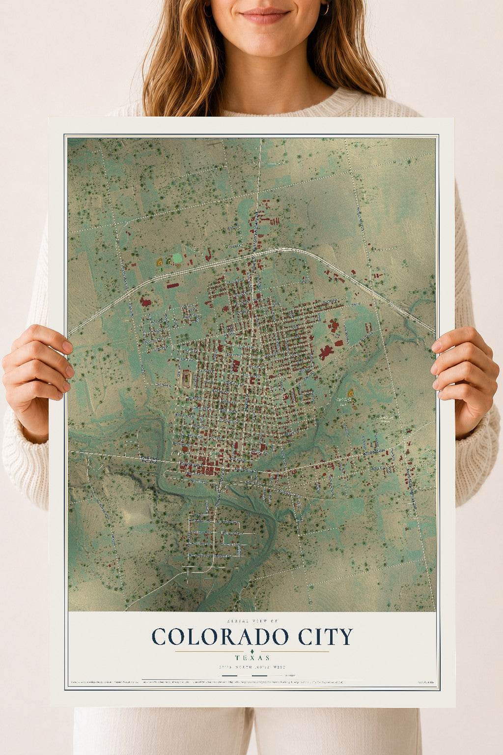 Map of Colorado City, Texas, 18 x 24 inch unframed archival matte print