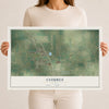 Map of Combes, Texas, 12 x 18 inch unframed archival matte print