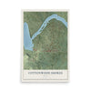 Map of Cottonwood Shores, Texas, 12 x 18 inch unframed archival matte print