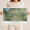 Map of Cottonwood, Texas, 12 x 18 inch unframed archival matte print