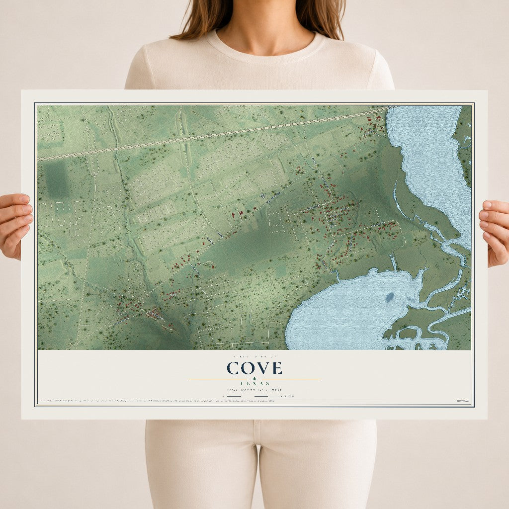 Map of Cove, Texas, 18 x 24 inch unframed archival matte print