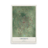 Map of Crockett, Texas, 12 x 18 inch unframed archival matte print