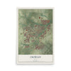 Map of Crowley, Texas, 12 x 18 inch unframed archival matte print