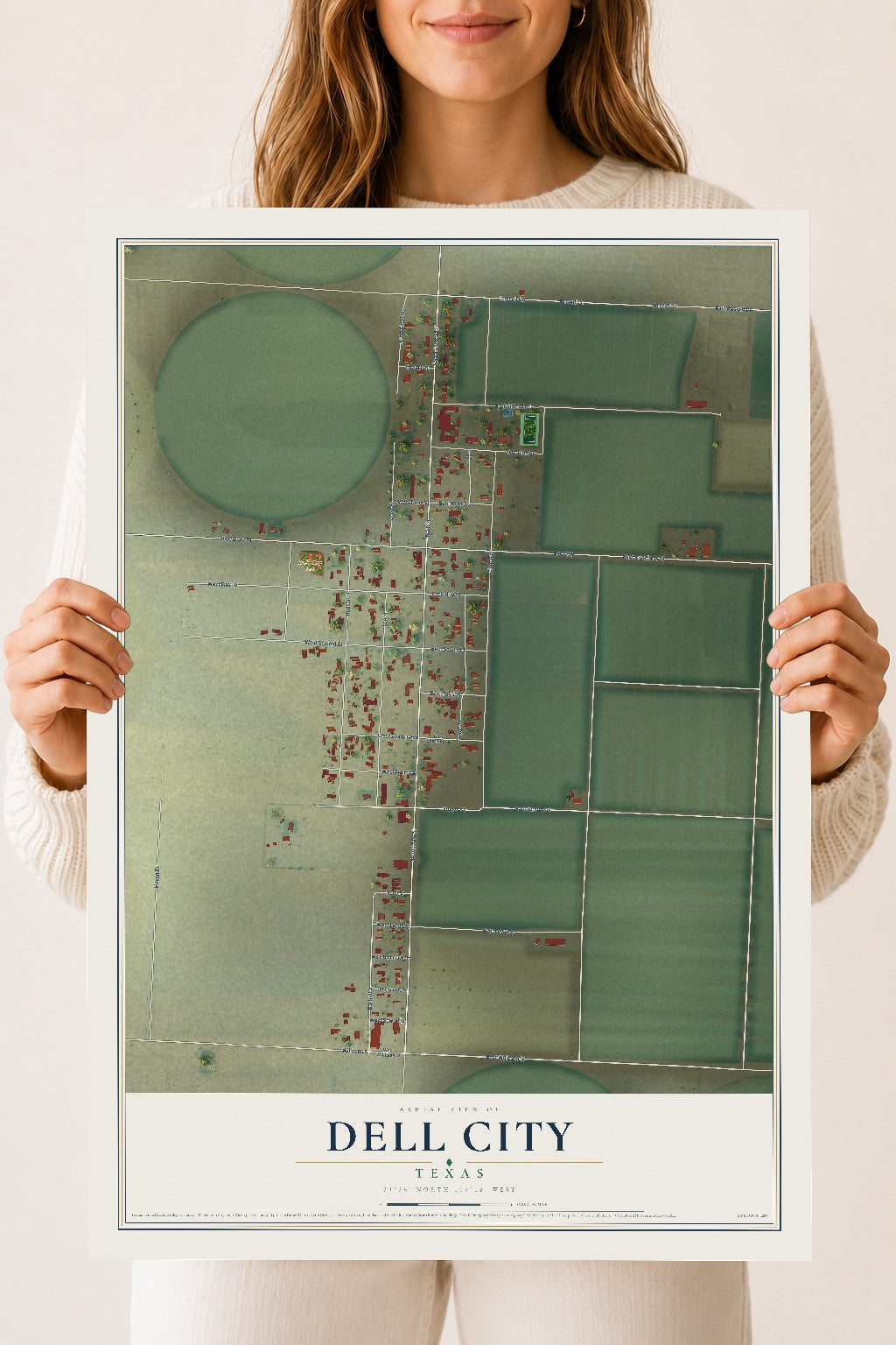 Map of Dell City, Texas, 18 x 24 inch unframed archival matte print