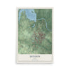 Map of Denison, Texas, 12 x 18 inch unframed archival matte print