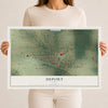 Map of Deport, Texas, 12 x 18 inch unframed archival matte print