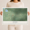 Map of Devers, Texas, 12 x 18 inch unframed archival matte print