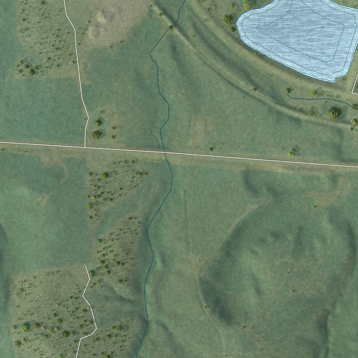 Close-up of the map of Domino, Texas print showing street and building detail