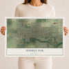 Map of Double Oak, Texas, 12 x 18 inch unframed archival matte print