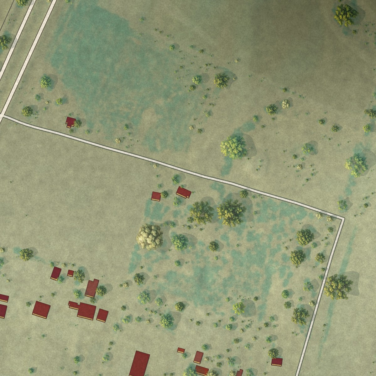 Second close-up of the map of Driscoll, Texas print showing more streets and buildings