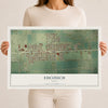 Map of Edcouch, Texas, 12 x 18 inch unframed archival matte print