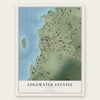 Edgewater Estates, Texas map print, the full design