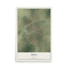 Map of Edna, Texas, 12 x 18 inch unframed archival matte print