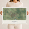 Map of El Campo, Texas, 12 x 18 inch unframed archival matte print