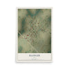 Map of Ellinger, Texas, 12 x 18 inch unframed archival matte print
