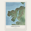 Emerald Bay, Texas map print, the full design