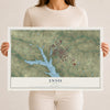 Map of Ennis, Texas, 12 x 18 inch unframed archival matte print