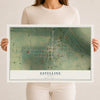 Map of Estelline, Texas, 12 x 18 inch unframed archival matte print