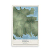 Map of Eureka, Texas, 12 x 18 inch unframed archival matte print