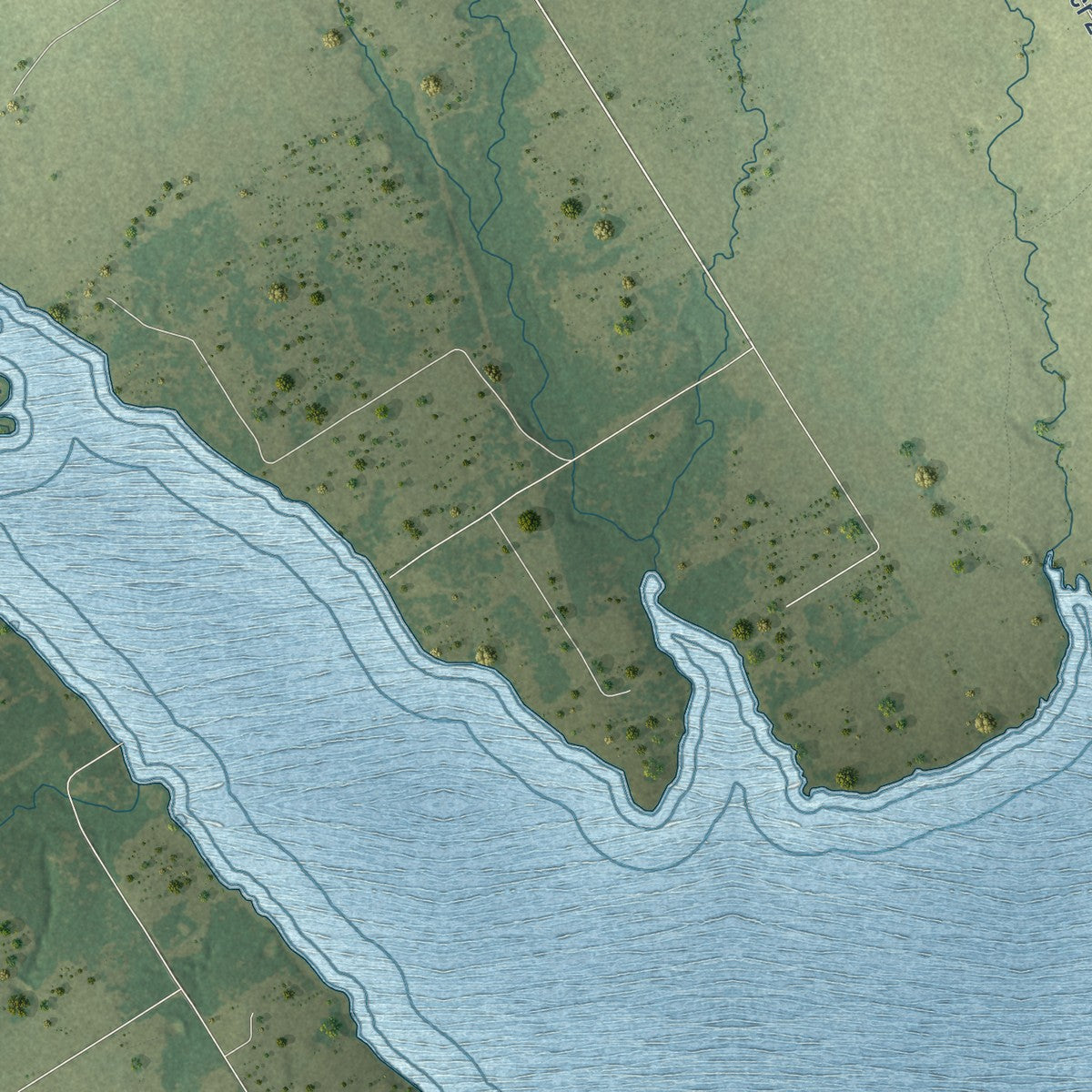 Second close-up of the map of Eureka, Texas print showing more streets and buildings