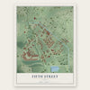 Fifth Street, Texas map print, the full design