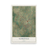 Map of Floresville, Texas, 12 x 18 inch unframed archival matte print