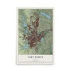 Map of Fort Worth, Texas, 12 x 18 inch unframed archival matte print