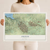 Map of Fritch, Texas, 12 x 18 inch unframed archival matte print