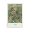 Map of Ganado, Texas, 12 x 18 inch unframed archival matte print