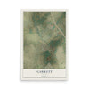 Map of Garrett, Texas, 12 x 18 inch unframed archival matte print