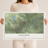 Map of Glen Rose, Texas, 12 x 18 inch unframed archival matte print