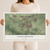 Map of Glenn Heights, Texas, 12 x 18 inch unframed archival matte print