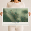 Map of Goodlow, Texas, 12 x 18 inch unframed archival matte print