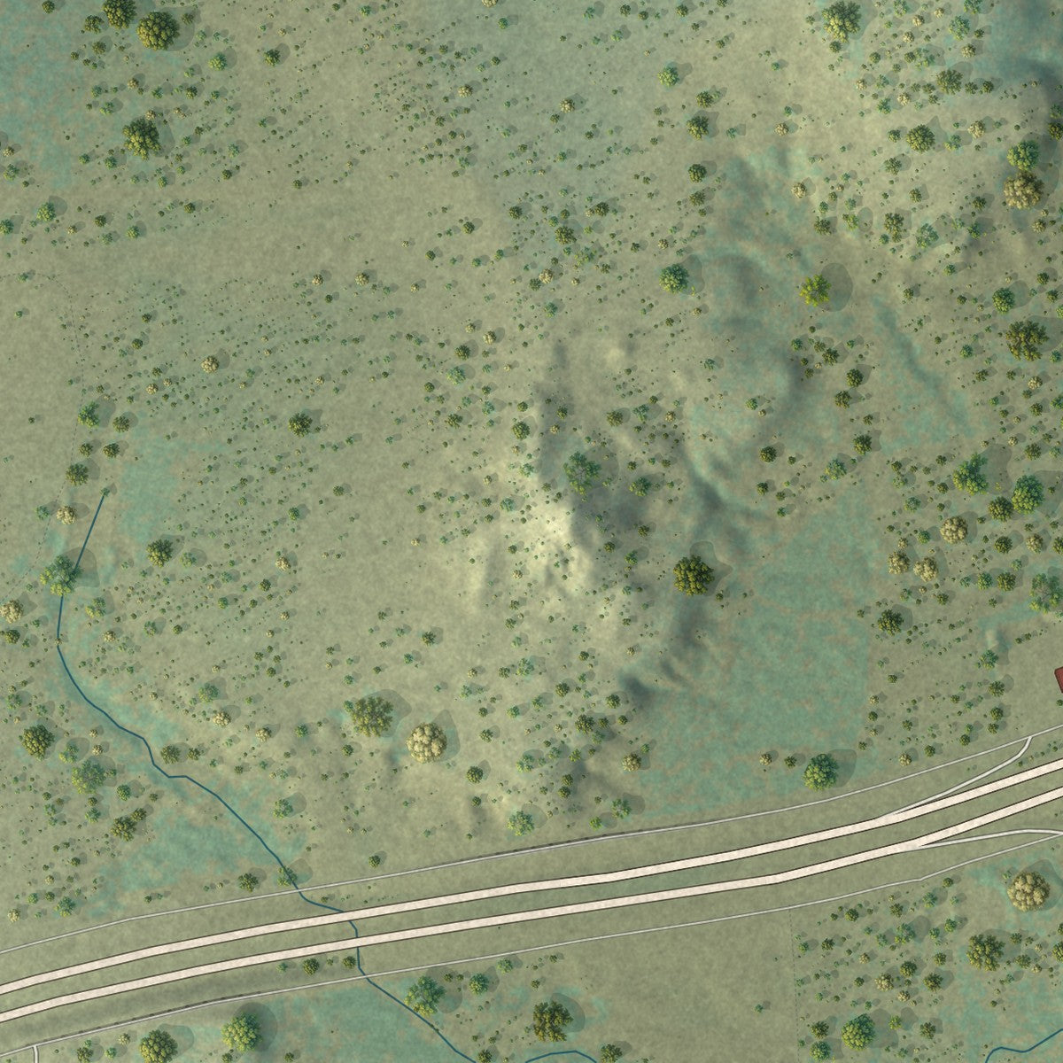 Second close-up of the map of Gordon, Texas print showing more streets and buildings