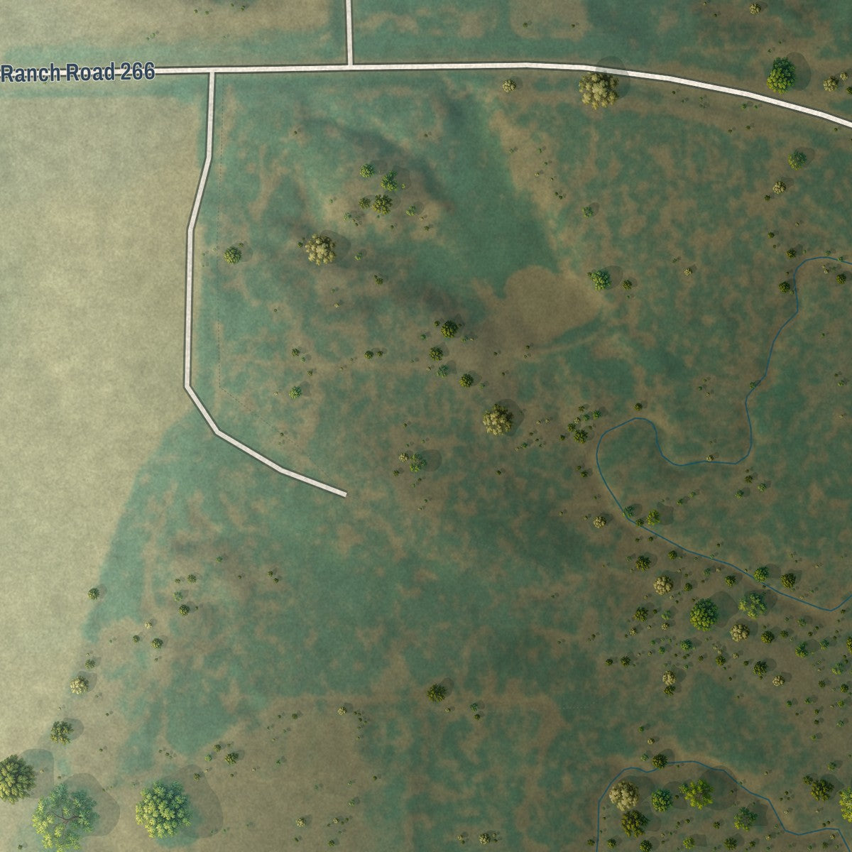 Second close-up of the map of Goree, Texas print showing more streets and buildings