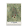 Map of Grandview, Texas, 12 x 18 inch unframed archival matte print