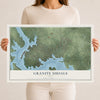 Map of Granite Shoals, Texas, 12 x 18 inch unframed archival matte print