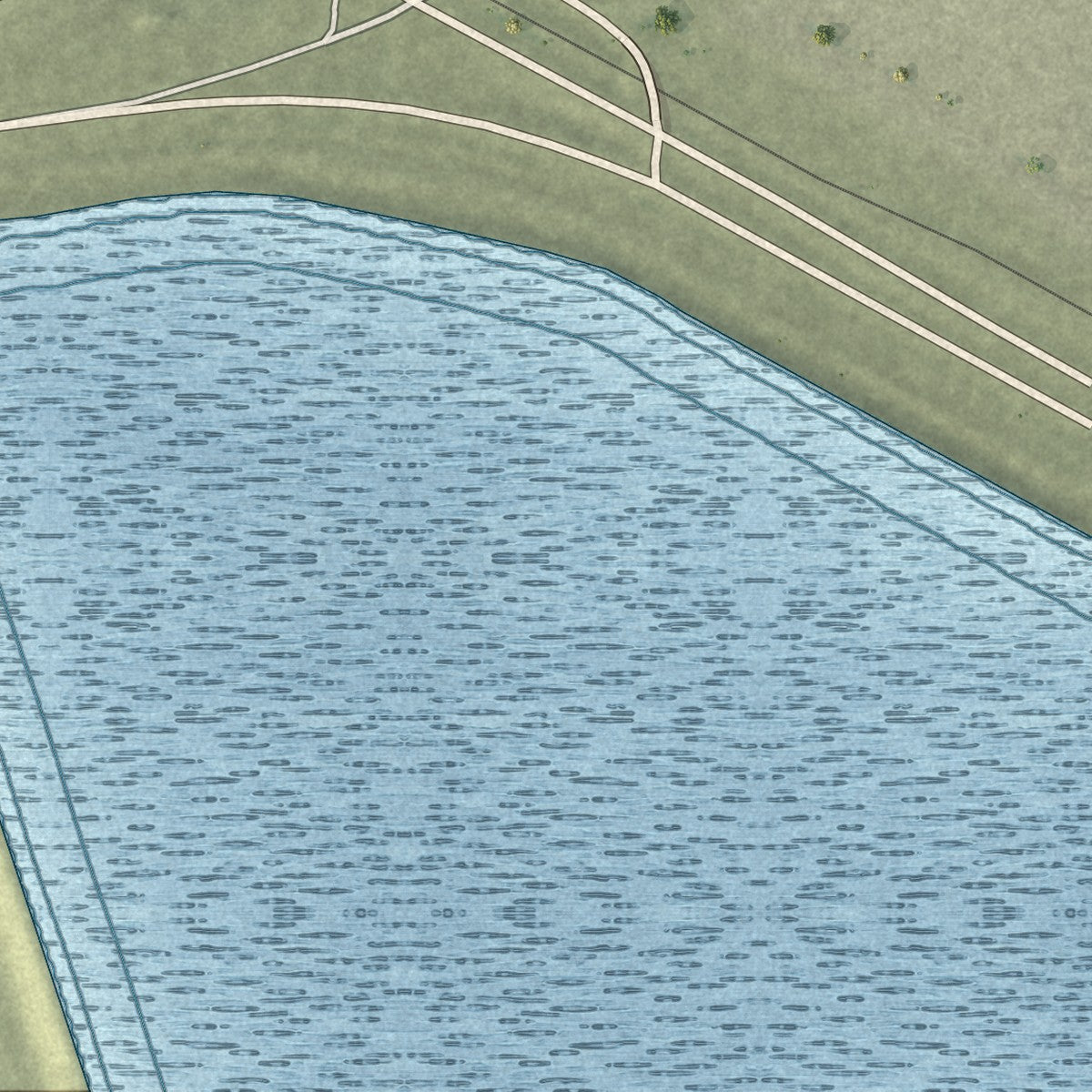 Second close-up of the map of Gregory, Texas print showing more streets and buildings